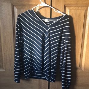 Blue and white long sleeve